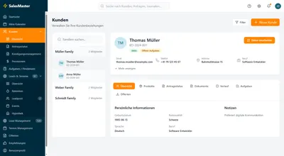 Vollständige Lead-Ansicht mit allen relevanten Informationen auf einen Blick